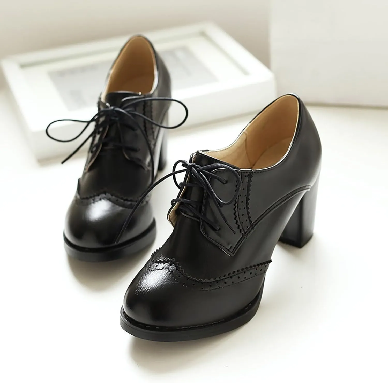 Women's Chunky Heel Wedges Retro Solid Color Casual Shoes for Spring Summer Comfortable Fixed Design Sandals