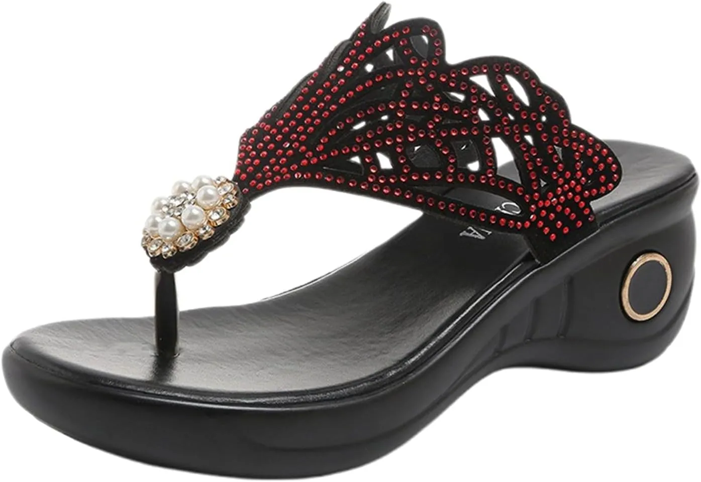 Women's Clip On Wedge Bohemian Flat Flip Flops Womens Platform Slides