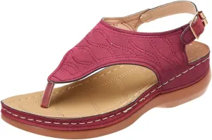 Women's Comfy Orthotic Sandals, Sandals for Women, Wide Gladiator Orthopedic Arch Support Roman Low Summer Dressy Flats Comfort Leather Walking Casual Shoes Support Beach Hiking Vacation