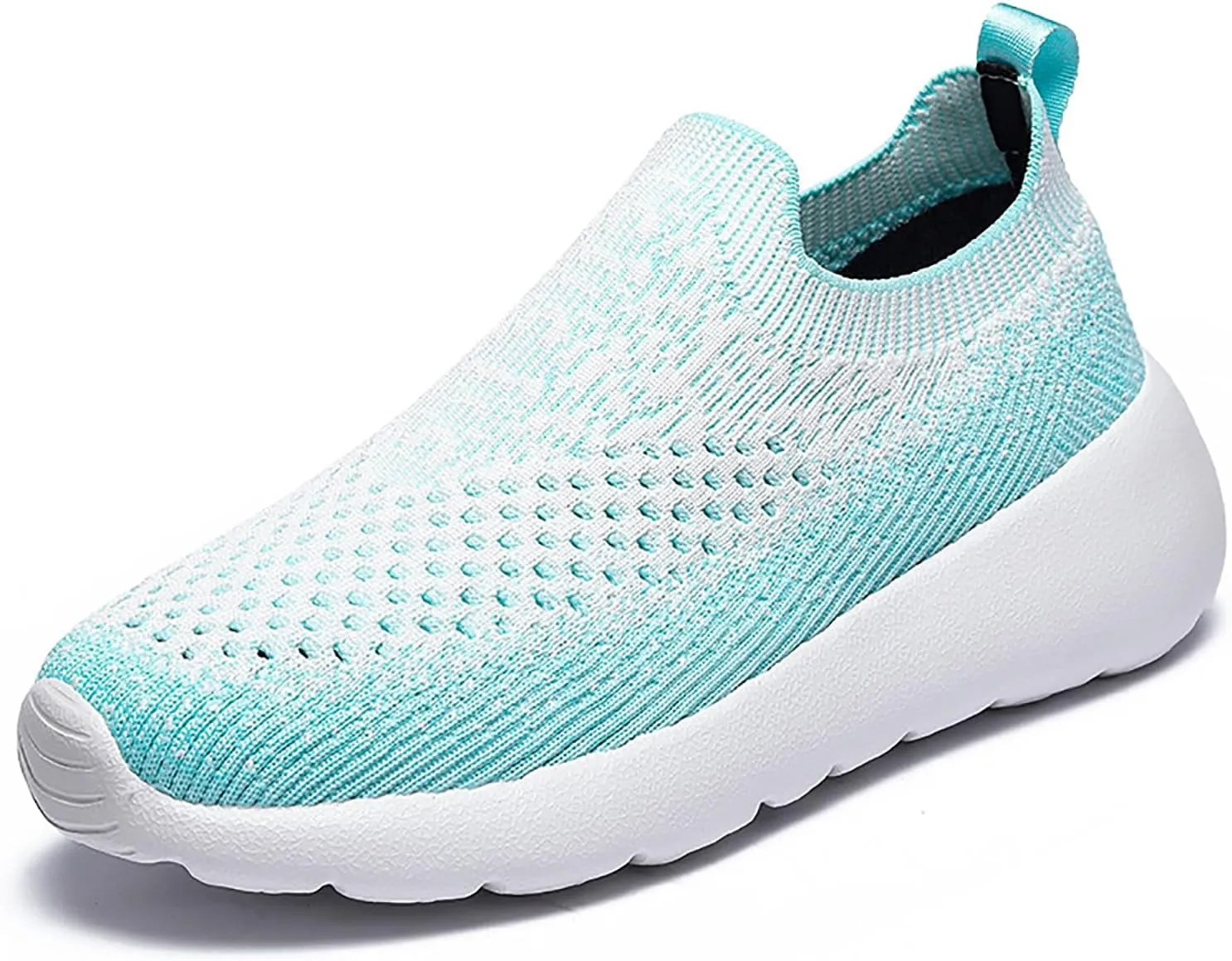 Women's Elastic Knit Slip On Sneakers Breathable Mesh Soft Bottom Lightweight Walking Sock Shoes Comfortable Yoga Fitness Tennis Shoes
