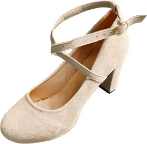Women's Elegant High Heels Pointed Toe Dress Shoes for Women Comfortable Chunky Heel Party Wedding Wear Spring