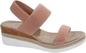 Womens Espadrille Wedge Sandals EVA Sole Platform Sandal Open Toe Ankle Strap Buckle Elastic Summer Comfort Slides Anti-Slip Espadrilles Faux Leather Cork Rubber 2025 Lightweight Flat Shoes
