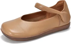 Women's Genuine Leather Square Wide Toe Retro Flat Mary Jane Flats with Hook and Loop Comfort Non-Slip Soft Sole Slip-On Casual Walking Mam Shoes Work Loafers