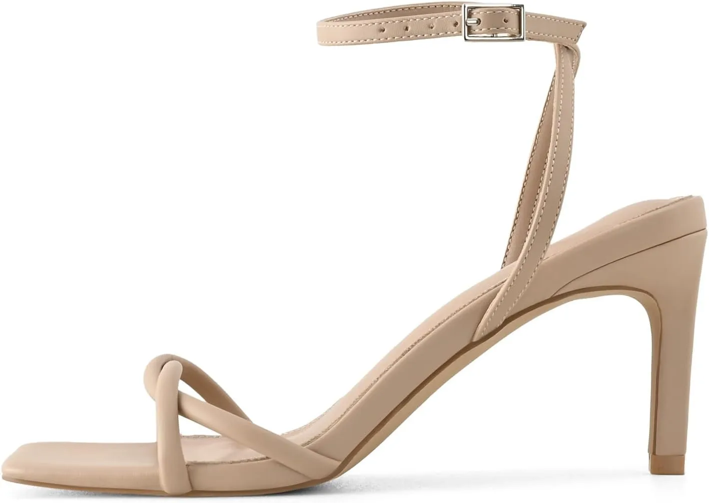 Women’s Heeled Sandals Strappy Stilettos Square Open Toe Heels Ankle Strap Comfort Dress Wedding Party Shoes