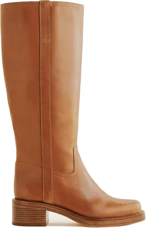 Women's Knee High Boots Chunky Heel Square Toe Riding Boots Pull On Heeled Boots Dress Tall Boots