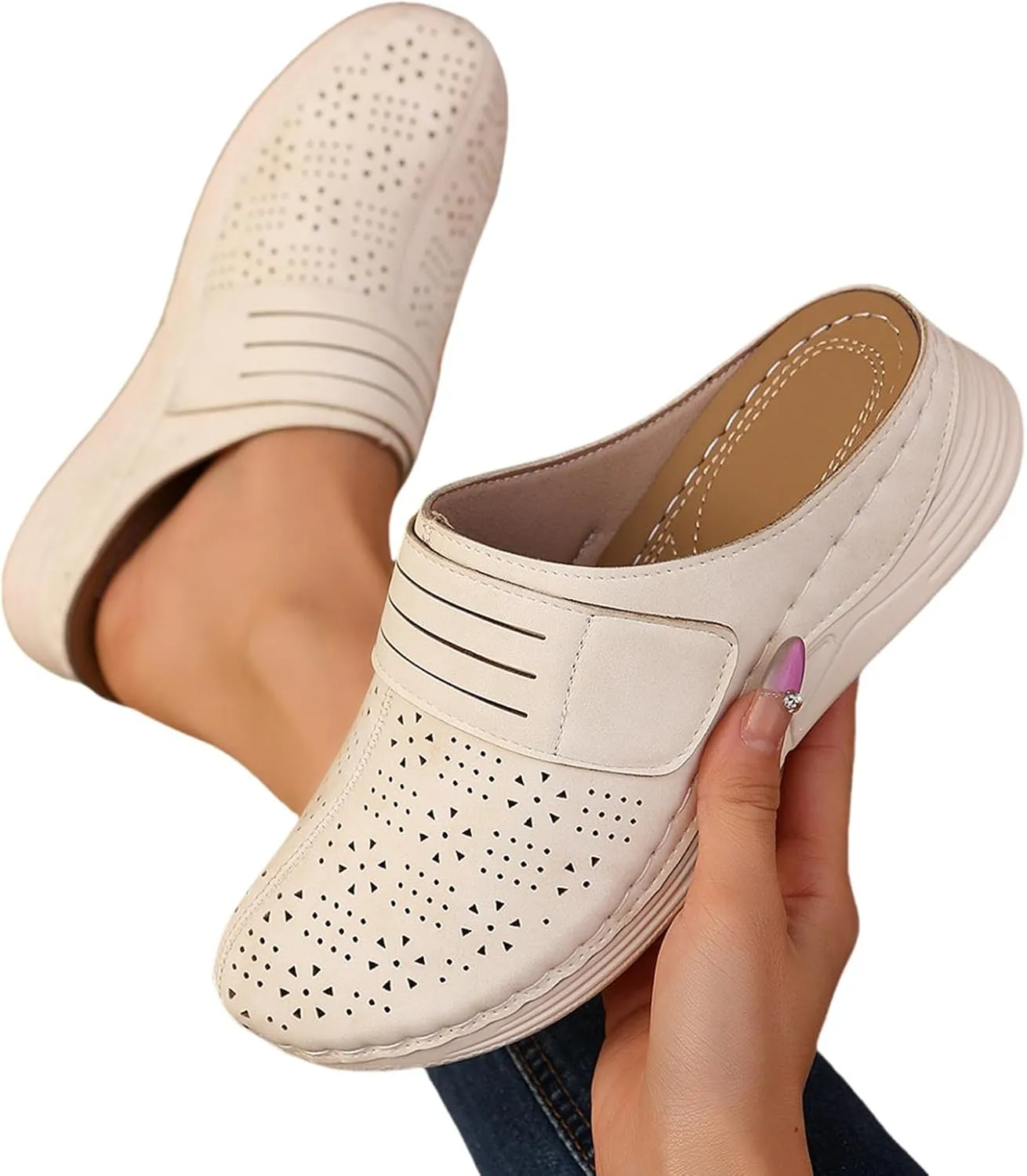 Women's Mules & Clogs Closed Toe Sandals Comfortable Sandals Casual Clogs Non Slip Mules Summer Outdoor Mule with Arch Support