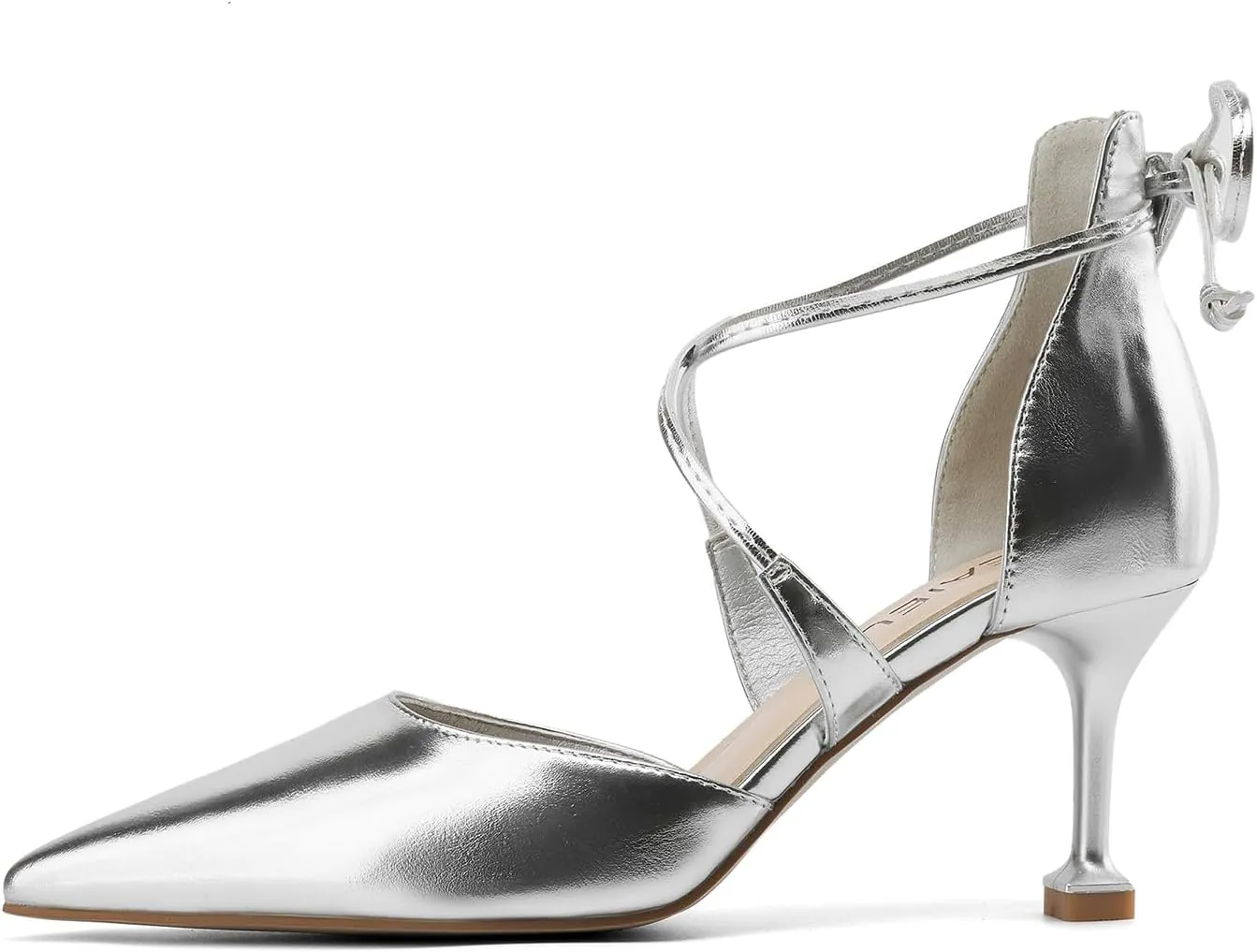 Women's Pumps Kitten Heels for Women Dressy Pointed Toe Heels Womens Dress Shoes Closed Toe Formal Shoes Strappy