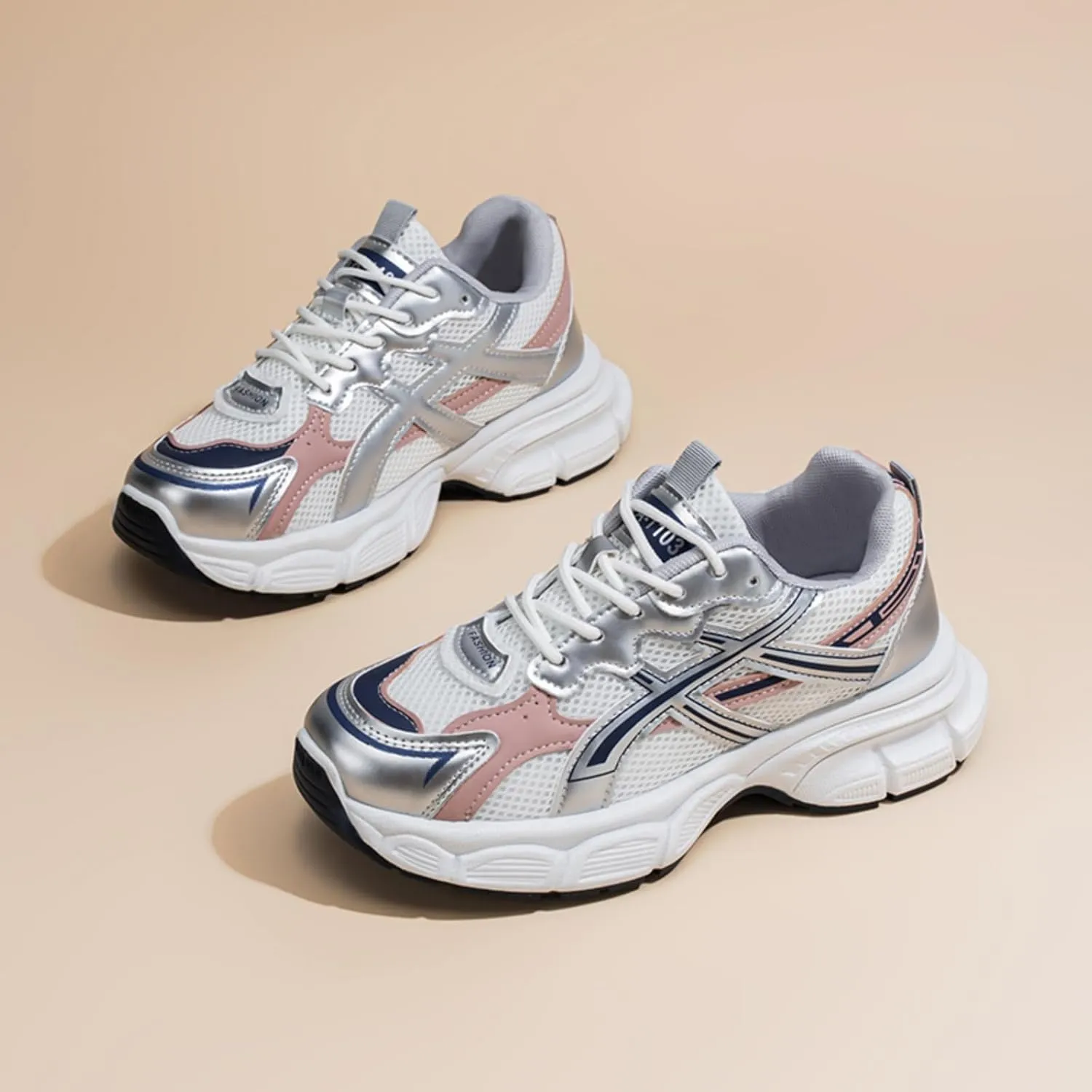 Women's Running Shoe Platform Chunky Walking Sneakers Breathable Mesh Comfy Lightweight Fashion Casual Athletic Dad Shoes