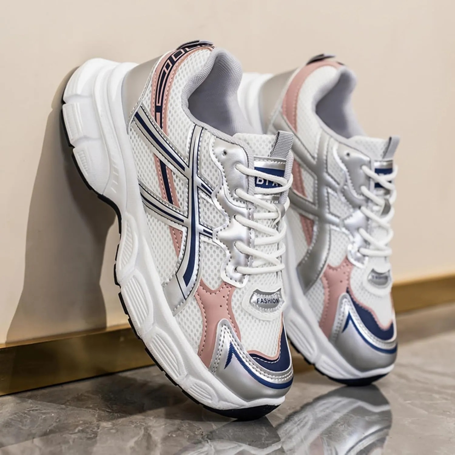 Women's Running Shoe Platform Chunky Walking Sneakers Breathable Mesh Comfy Lightweight Fashion Casual Athletic Dad Shoes