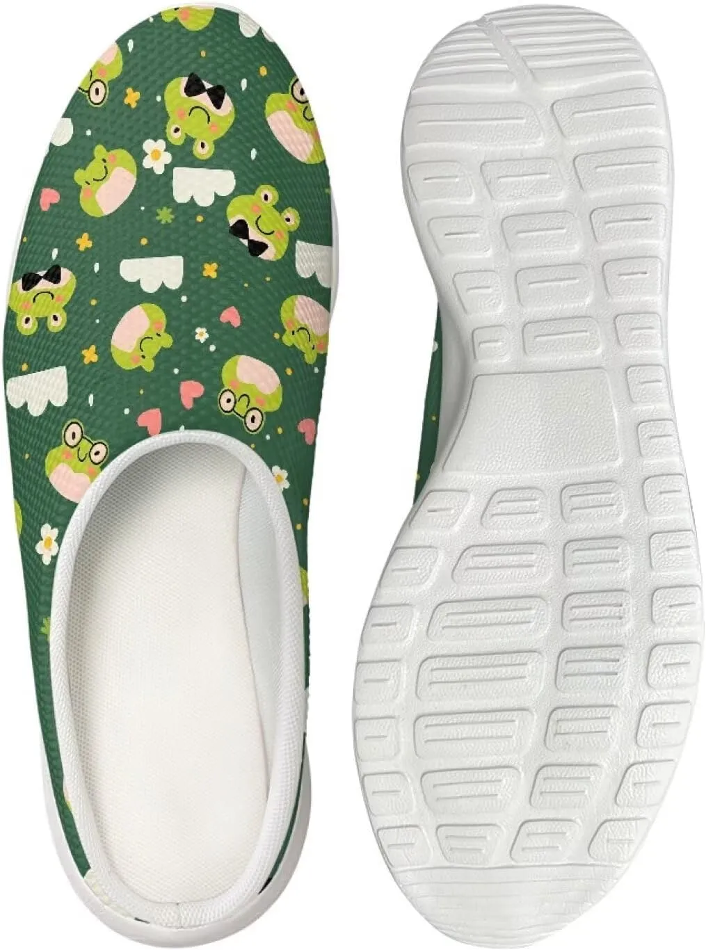 Womens Slip on Garden Clogs Shoes Casual Home Slippers Lightweight Soft Sneakers with Arch Support Size 5.5-13.5 White Sole