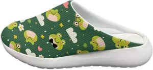 Womens Slip on Garden Clogs Shoes Casual Home Slippers Lightweight Soft Sneakers with Arch Support Size 5.5-13.5 White Sole