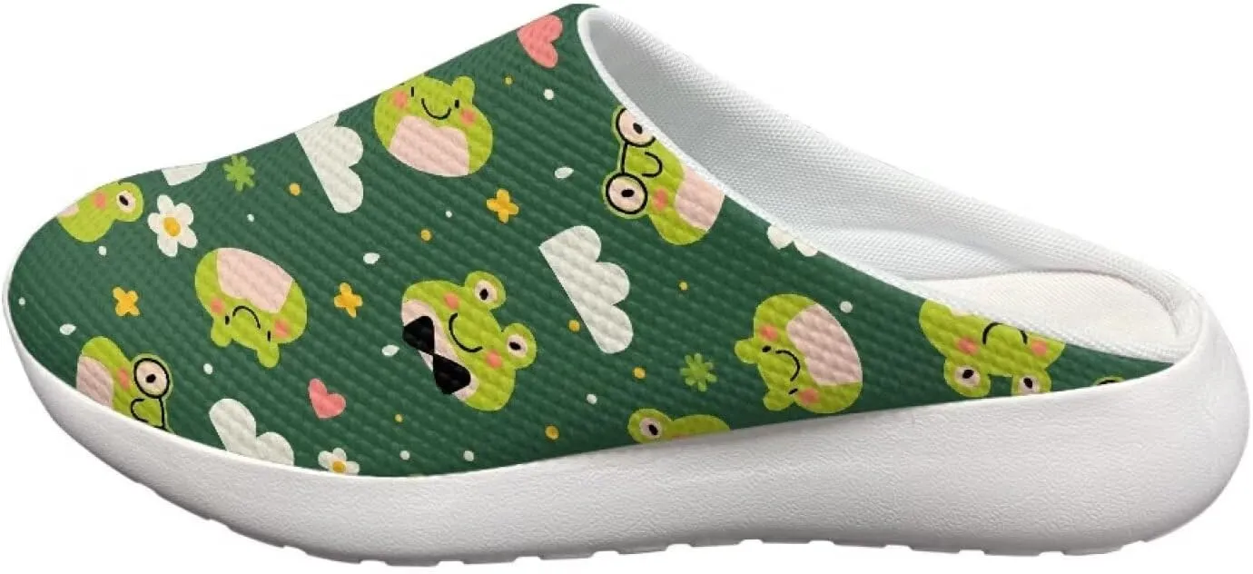 Womens Slip on Garden Clogs Shoes Casual Home Slippers Lightweight Soft Sneakers with Arch Support Size 5.5-13.5 White Sole