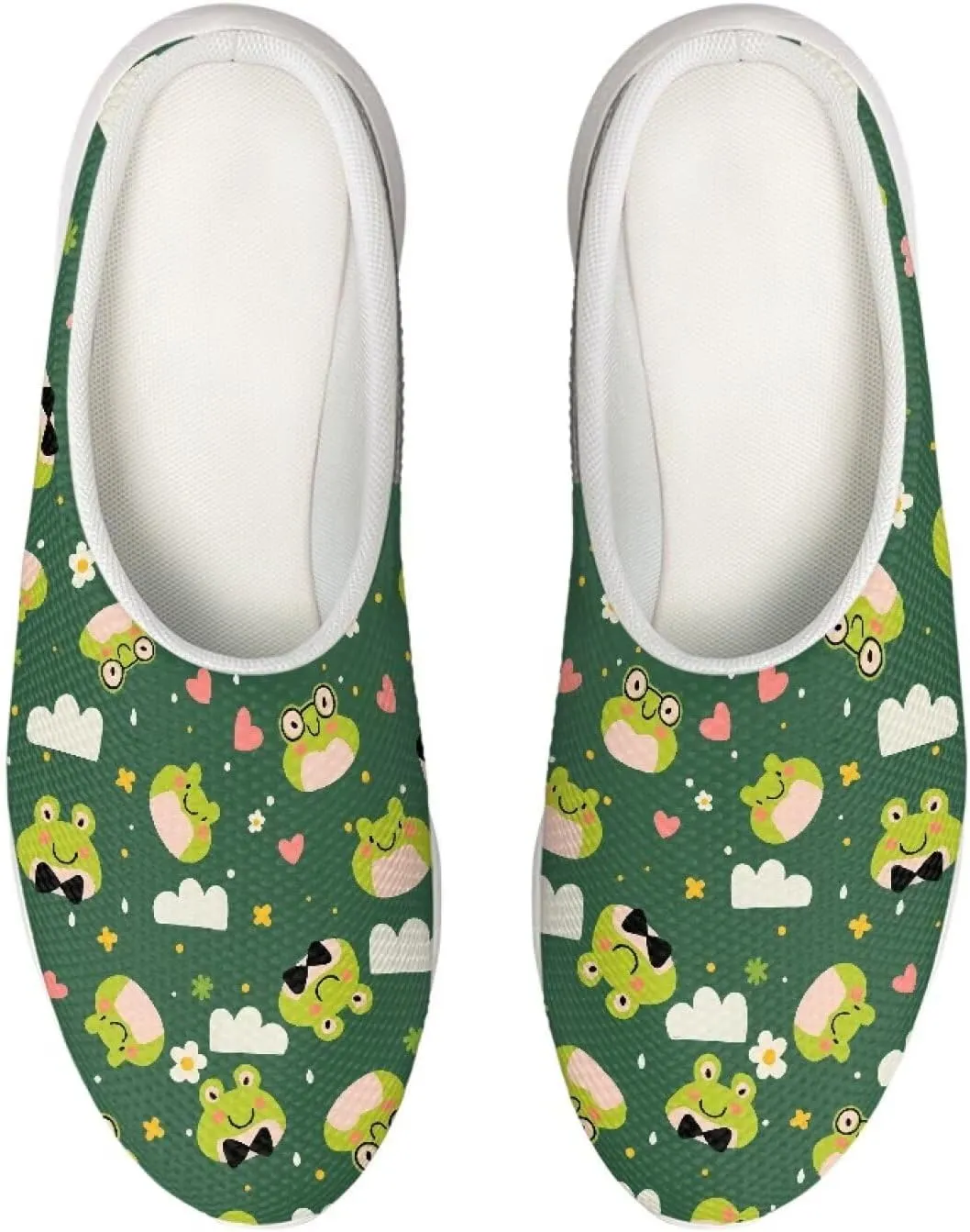 Womens Slip on Garden Clogs Shoes Casual Home Slippers Lightweight Soft Sneakers with Arch Support Size 5.5-13.5 White Sole