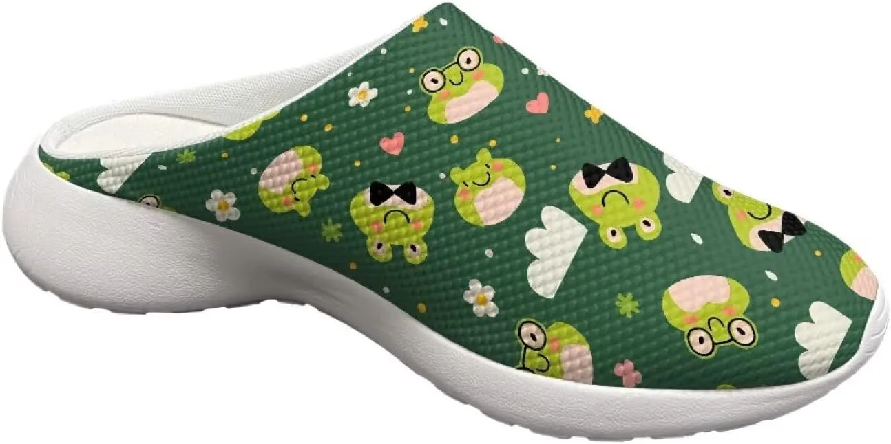 Womens Slip on Garden Clogs Shoes Casual Home Slippers Lightweight Soft Sneakers with Arch Support Size 5.5-13.5 White Sole