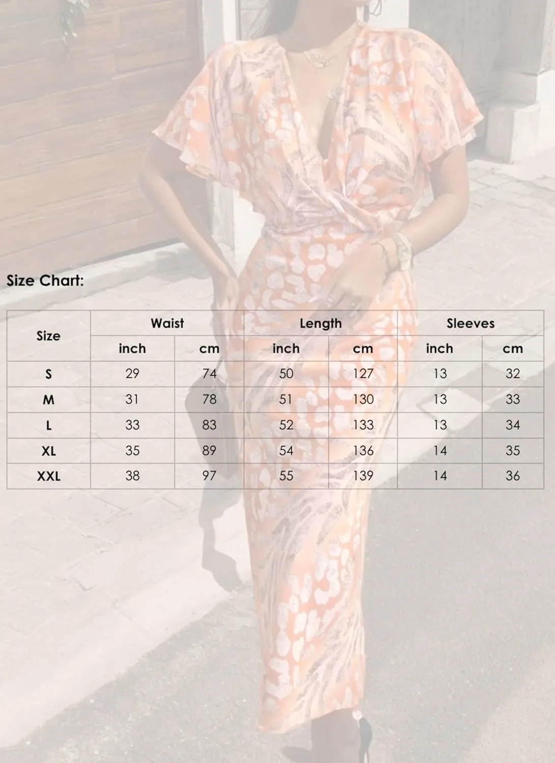 Women's Summer Printed Midi Dress V Neck Lotus Short Sleeves Twist Front Slim Fit Dress Boho Beach Wedding Guest Dresses