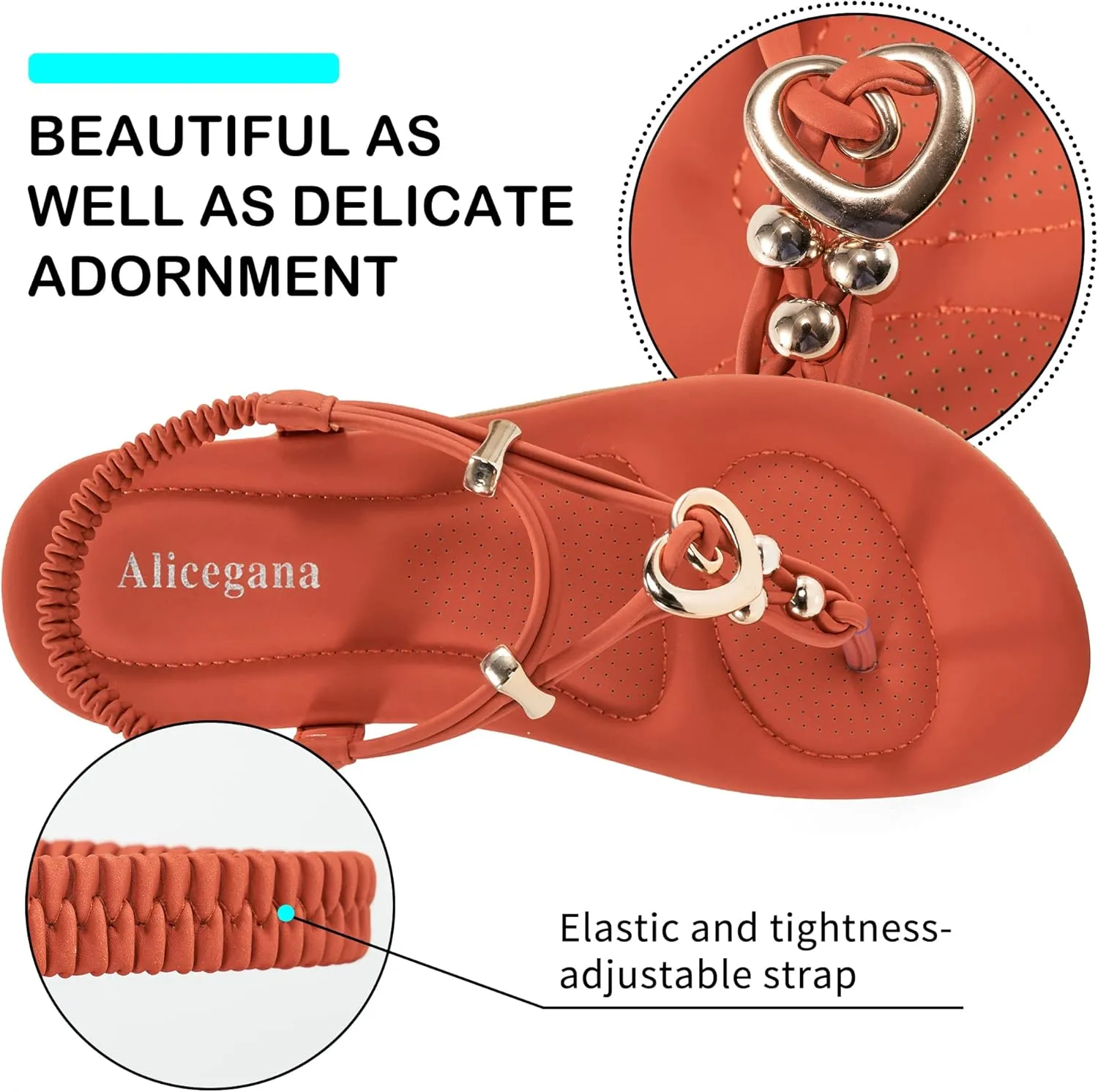Women's Summer Sandals Beach Bohemian Beaded Ankle Walking Strap Casual Flip Flops Ladies Sexy Flats Comfortable Shoes