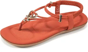 Women's Summer Sandals Beach Bohemian Beaded Ankle Walking Strap Casual Flip Flops Ladies Sexy Flats Comfortable Shoes