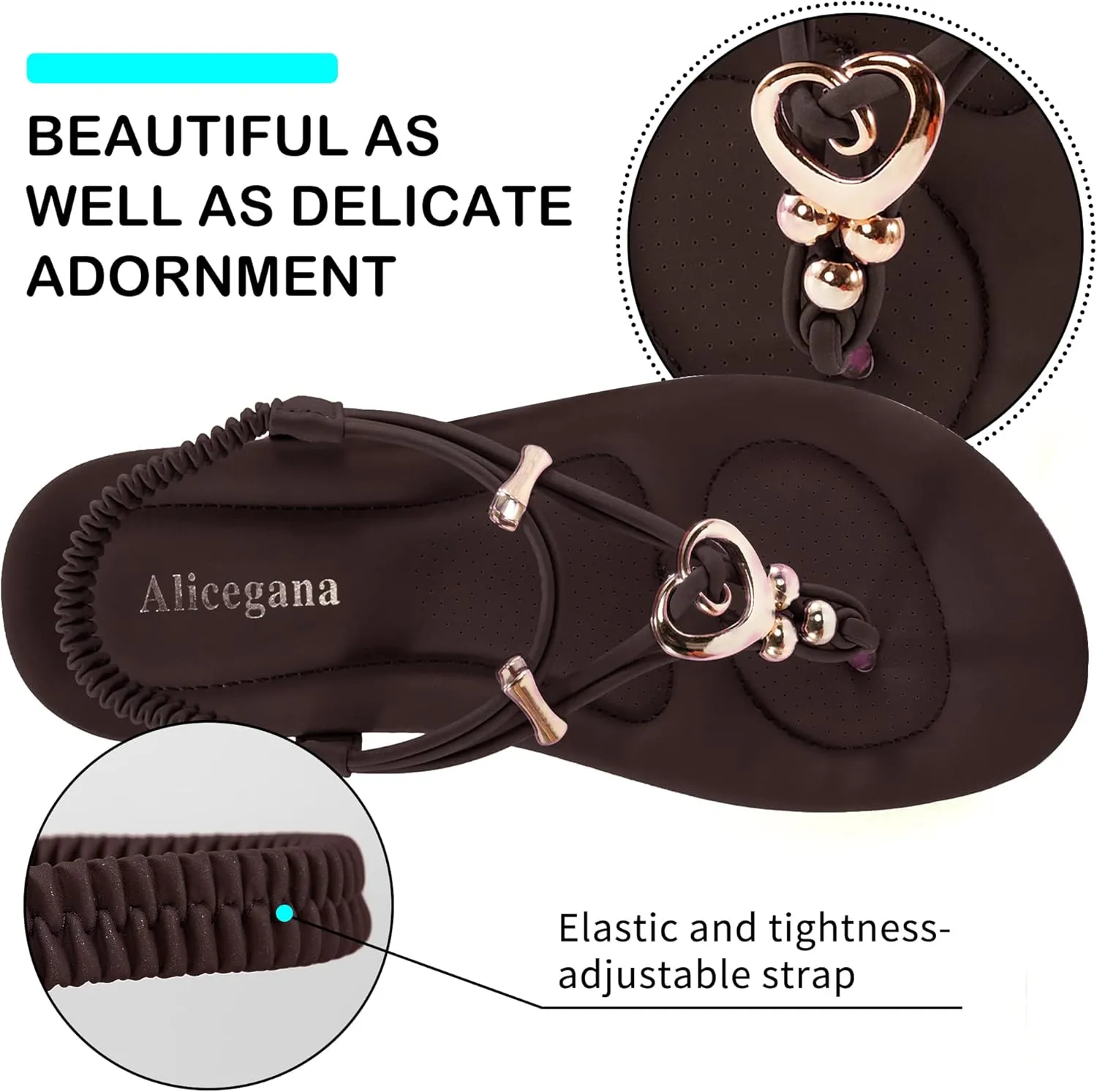 Women's Summer Sandals Beach Bohemian Beaded Ankle Walking Strap Casual Flip Flops Ladies Sexy Flats Comfortable Shoes