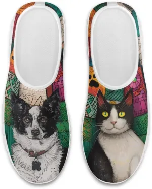 Womens Walking Shoes Tribal Animals Print Men Breathe Mesh Running Shoes Sock Sneakers Slip On Fashion Non Slip Tennis Sneakers