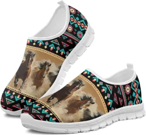 Womens Walking Shoes Tribal Animals Print Men Breathe Mesh Running Shoes Sock Sneakers Slip On Fashion Non Slip Tennis Sneakers