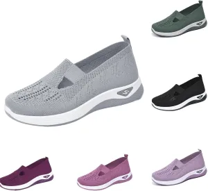 Women's Woven Orthopedic Breathable Soft Shoes Go Walking Slip on Diabetic Foam Shoes Sneakers,Women's Woven Breathable Soft Sole Shoes Sneakers