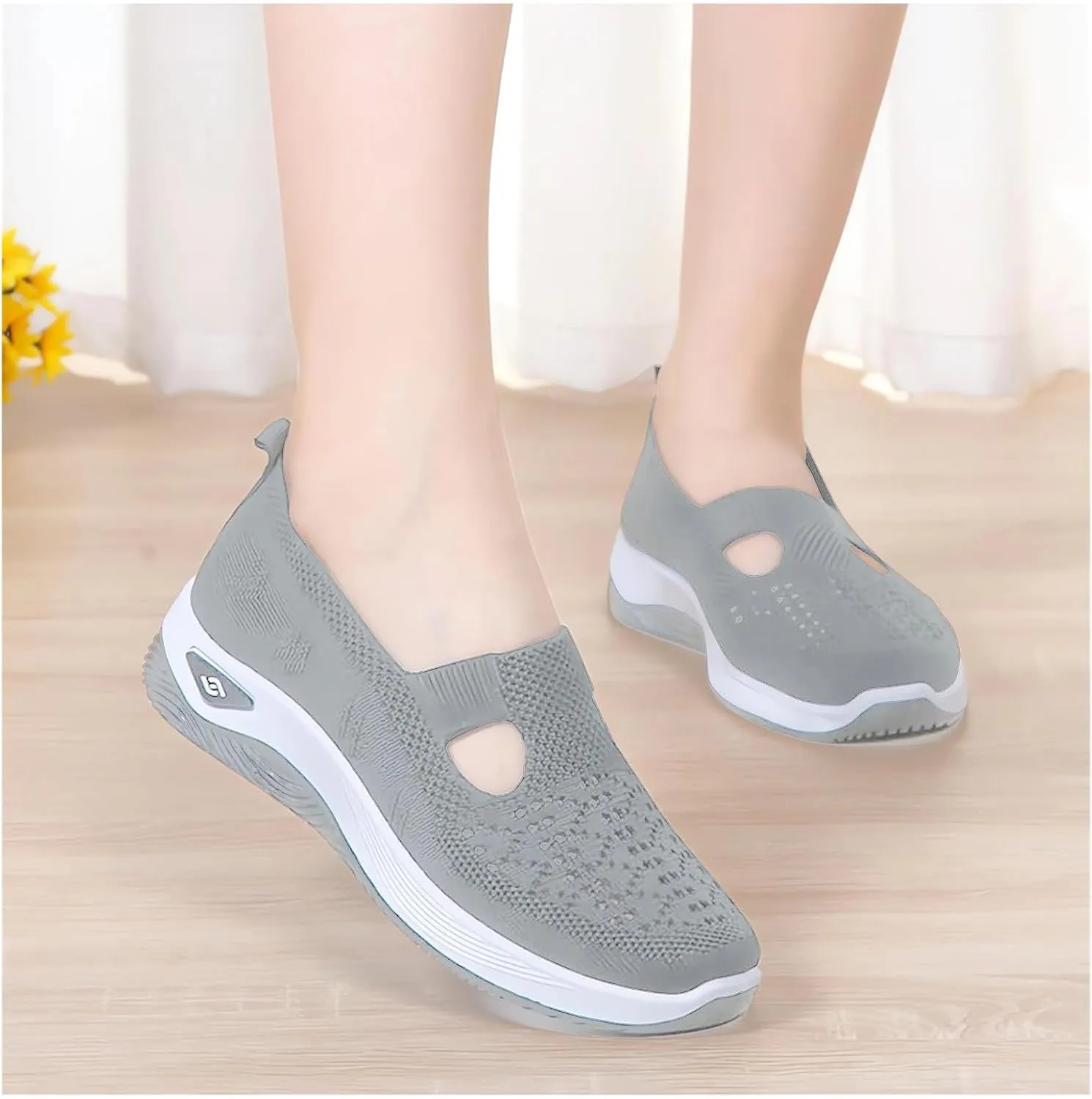 Women's Woven Orthopedic Breathable Soft Shoes Go Walking Slip on Diabetic Foam Shoes Sneakers,Women's Woven Breathable Soft Sole Shoes Sneakers