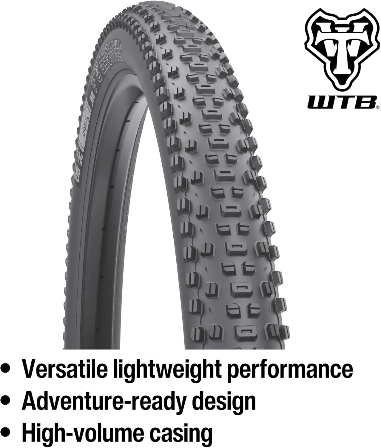 WTB Ranger Mountain Bike Tire, Tubeless Ready Folding Bead, Lightweight Fast Rolling, Available with Black or Tan Sidewalls, Dual DNA SG2 Puncture Protection, Great for Trail & Bikepacking