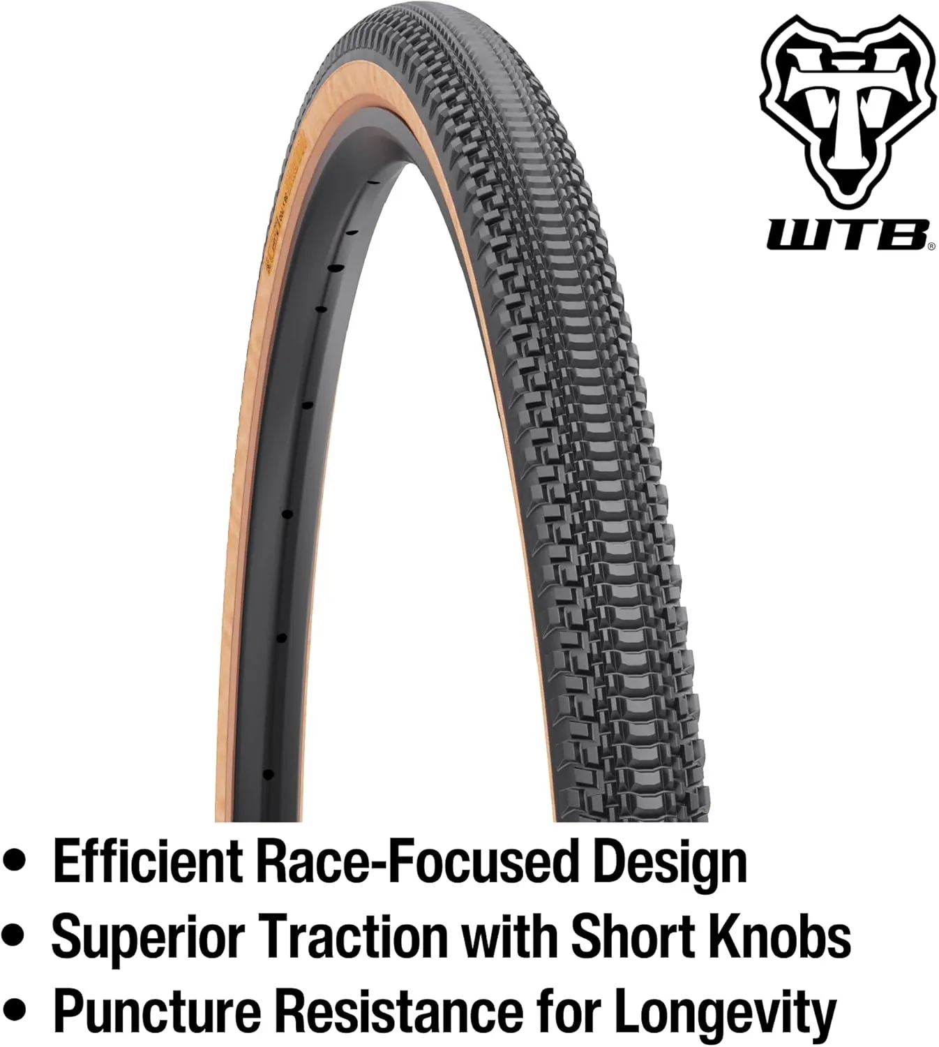 WTB Vulpine 700c Gravel Bike Tire, Tubeless Ready Folding Bead, Lightweight Fast Rolling, Dual DNA Compound, Reduced Rolling Resistance, Available in Black or Tan with SG or SG2 Puncture Protection