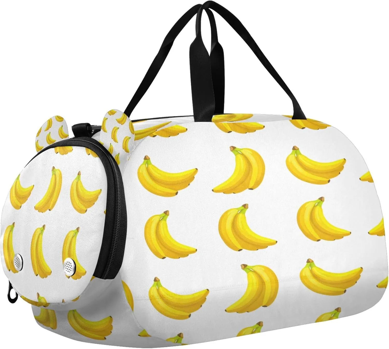 Yellow Banana Youth Sports & Travel Duffle Bag with Shoe Compartment,Waterproof Gym Bag for Girls and Boys (Overnight Essentials Organizer)