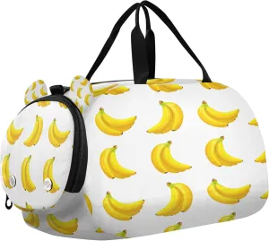Yellow Banana Youth Sports & Travel Duffle Bag with Shoe Compartment,Waterproof Gym Bag for Girls and Boys (Overnight Essentials Organizer)