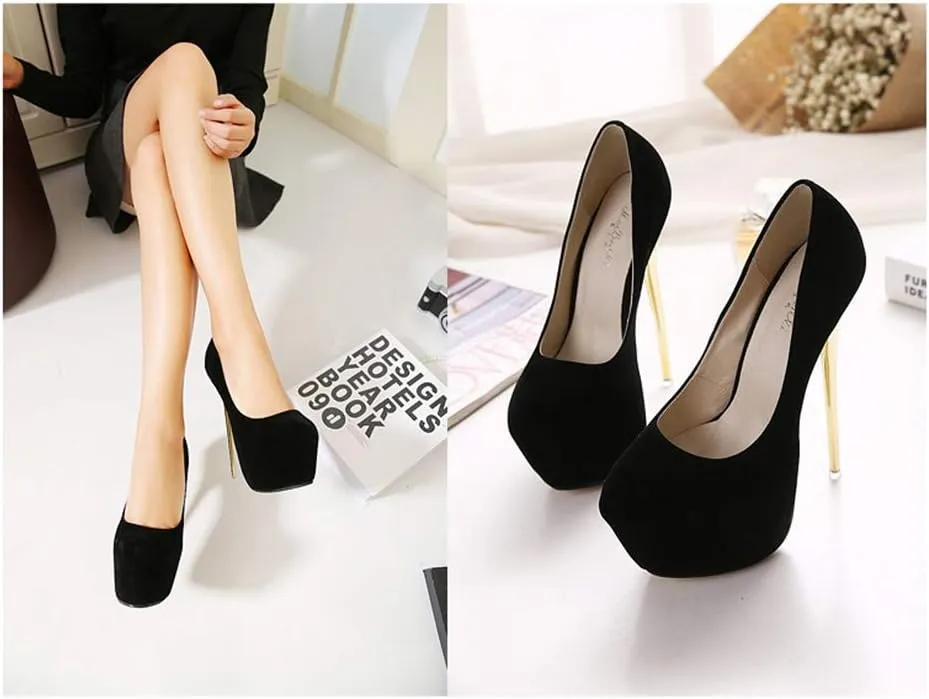 YGJKLIS Women's Platform Stiletto Pumps, 16cm High Heel Sandals with 5cm Platform Wedding Party Slip On Dress Pumps Shoes