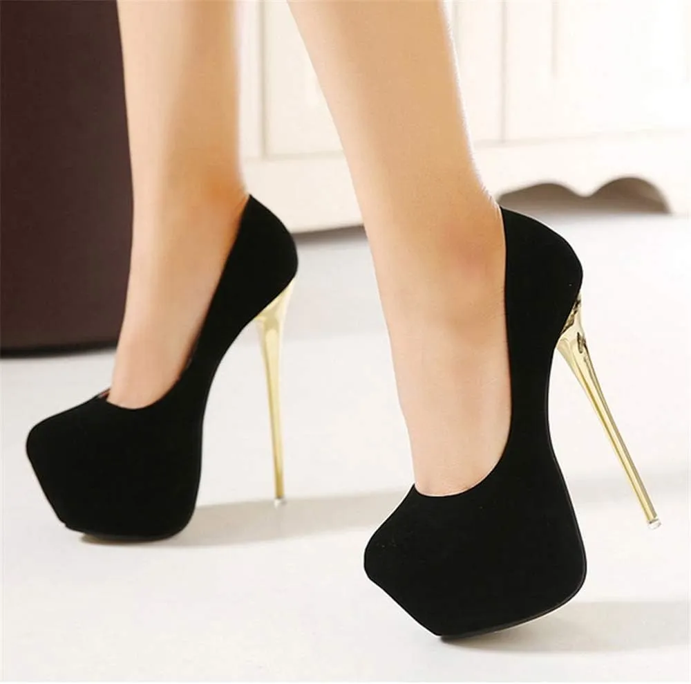 YGJKLIS Women's Platform Stiletto Pumps, 16cm High Heel Sandals with 5cm Platform Wedding Party Slip On Dress Pumps Shoes