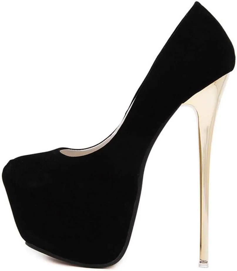YGJKLIS Women's Platform Stiletto Pumps, 16cm High Heel Sandals with 5cm Platform Wedding Party Slip On Dress Pumps Shoes