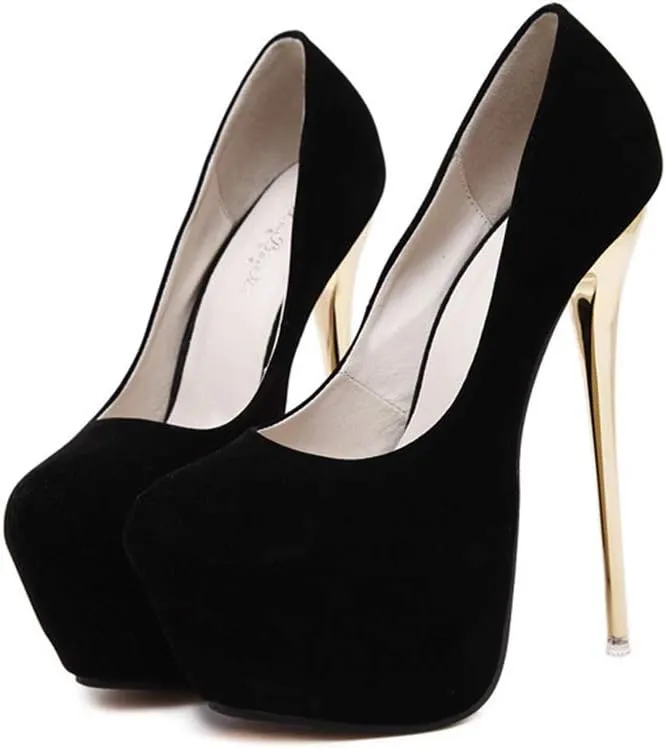 YGJKLIS Women's Platform Stiletto Pumps, 16cm High Heel Sandals with 5cm Platform Wedding Party Slip On Dress Pumps Shoes