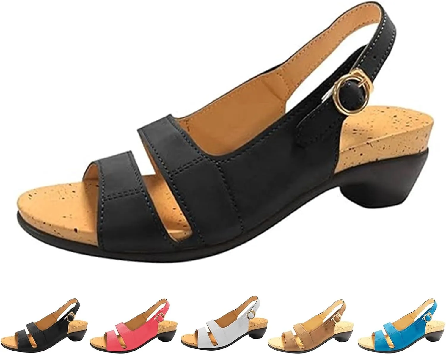 Yifare Sandals for Women,Women's Ultra-Comfy Casual Flat Orthotic Sandals,Summer Fallow One-Word Buckle Shoes