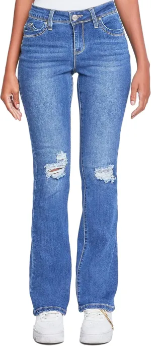 YMI Women's Wannabettabutt Bootcut Jeans, Medium Blue, 13