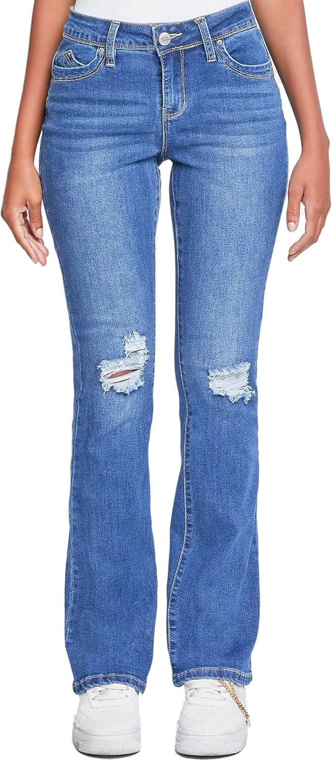 YMI Women's Wannabettabutt Bootcut Jeans, Medium Blue, 13