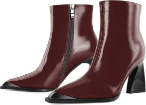 YODEKS Womens Ankle 3.3 Inch Heel Chunky Boots Side Zipper Boots Size 5-13