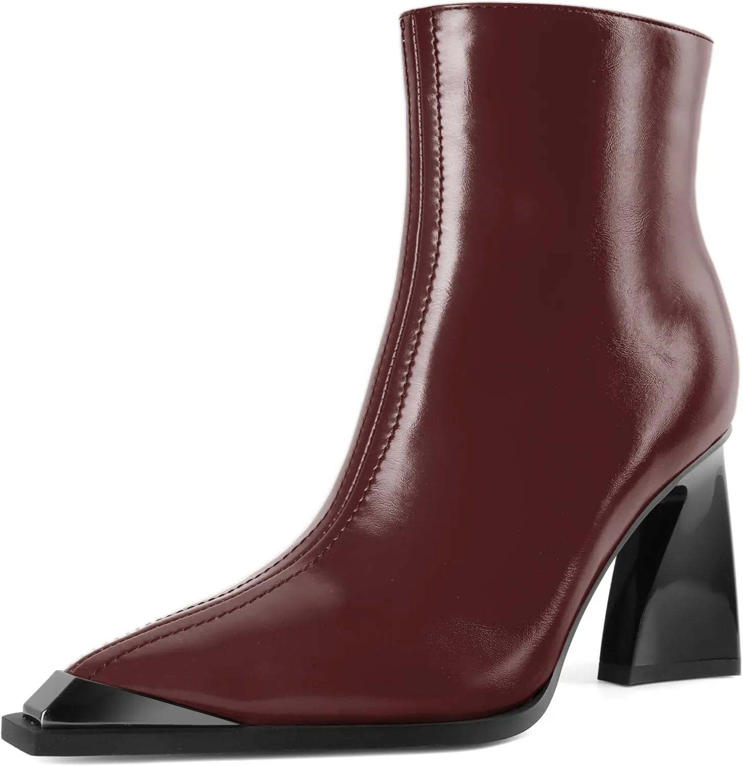 YODEKS Womens Ankle 3.3 Inch Heel Chunky Boots Side Zipper Boots Size 5-13