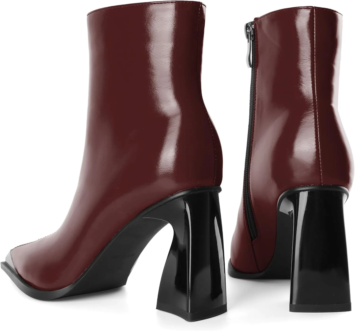 YODEKS Womens Ankle 3.3 Inch Heel Chunky Boots Side Zipper Boots Size 5-13