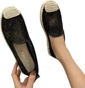 ZBYY Women's Lace Sneaker Slip-ons Loafers Shoes for Womens Casual Round Toe Soft Comfortable Walking Flats Shoes