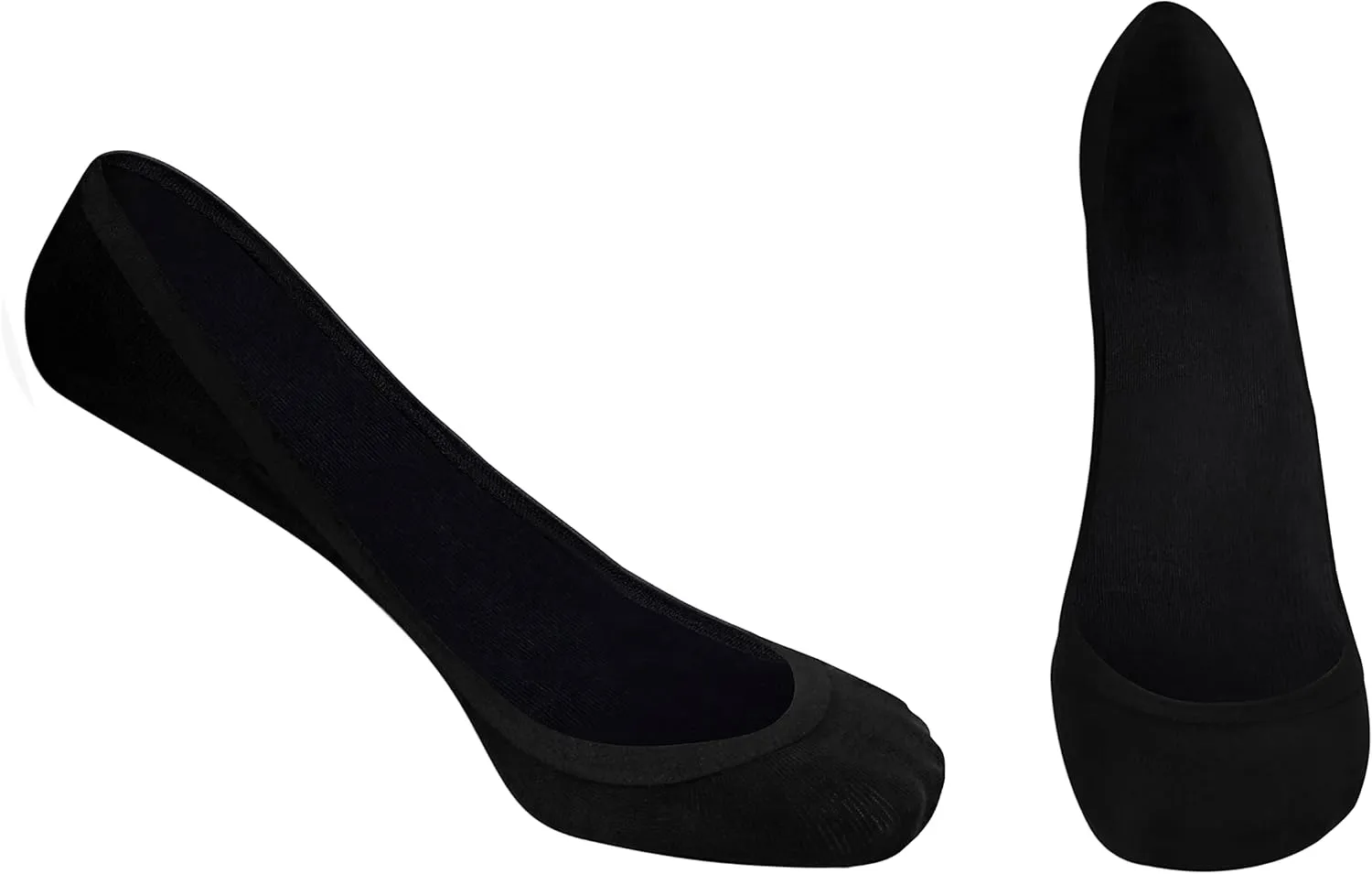 ZeroSock Bamboo Viscose Flats Invisible Socks For Heels With Mesh Ventilation with Anti-Slip Gel Heel Grip (4 Pairs Per Box)
