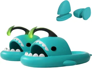 Zureto Angler Fish Shark Slides, Cloud AnglerFish Slides, Original Shark Sandals Super Soft Glow In The Dark