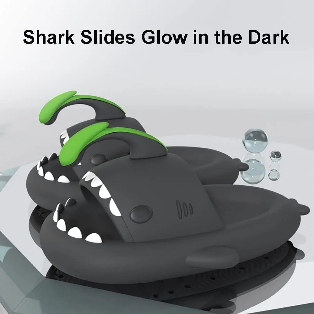 Zureto Angler Fish Shark Slides, Cloud AnglerFish Slides, Original Shark Sandals Super Soft Glow In The Dark