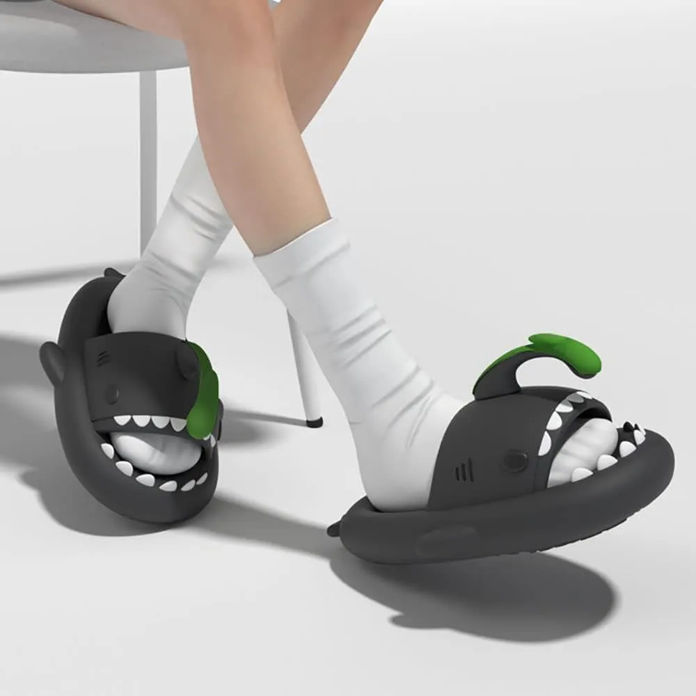 Zureto Angler Fish Shark Slides, Cloud AnglerFish Slides, Original Shark Sandals Super Soft Glow In The Dark