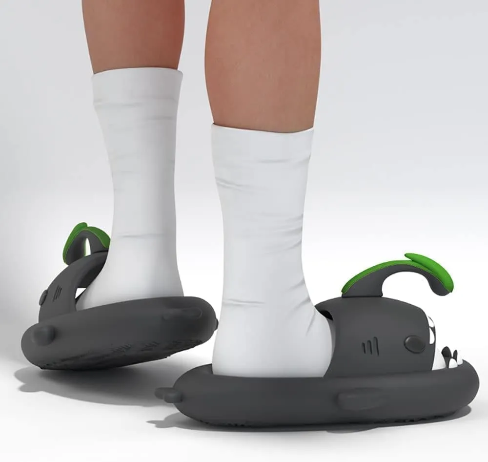 Zureto Angler Fish Shark Slides, Cloud AnglerFish Slides, Original Shark Sandals Super Soft Glow In The Dark