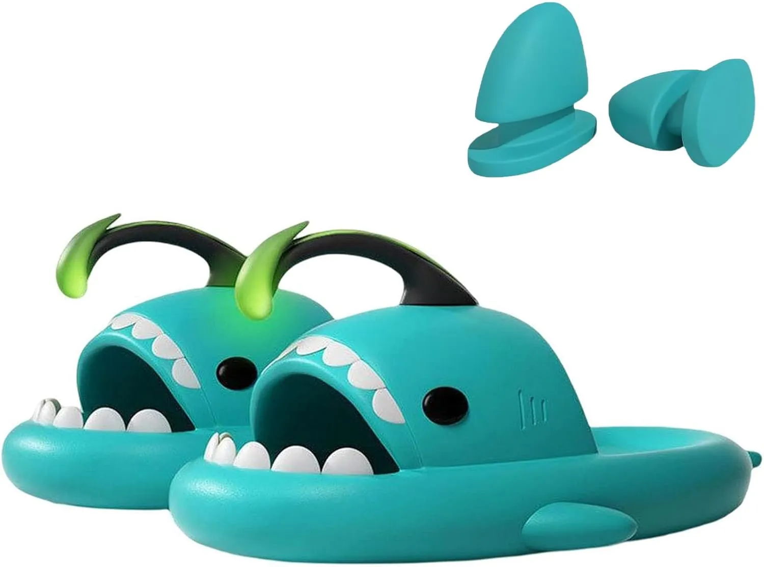 Zureto Angler Fish Shark Slides, Cloud AnglerFish Slides, Original Shark Sandals Super Soft Glow In The Dark