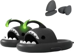 Zureto Angler Fish Shark Slides, Cloud AnglerFish Slides, Original Shark Sandals Super Soft Glow In The Dark
