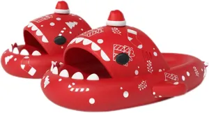 Zureto Galaxy Shark Slides, 3D Shark Slides Glow in the Dark, Thick Sole Anti-slip Open Toe Shark Slippers Sandals