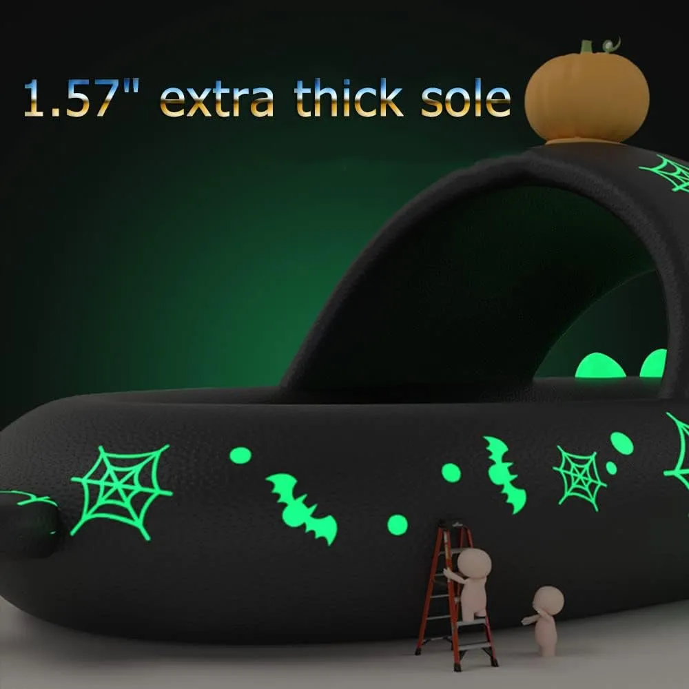 Zureto Galaxy Shark Slides, 3D Shark Slides Glow in the Dark, Thick Sole Anti-slip Open Toe Shark Slippers Sandals